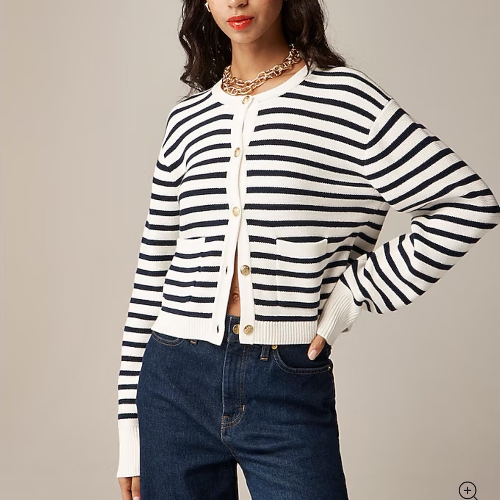 New relaxed Emilie sweater lady jacket in stripe size small